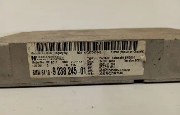 BMW 5 F10 F11 Bluetooth control unit module 9238245 8410923824501 100991