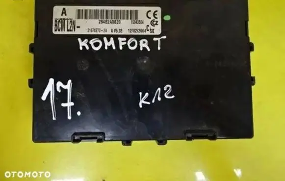 Nissan Micra Comfort/convenience module 284B2AX620 21676270-2A