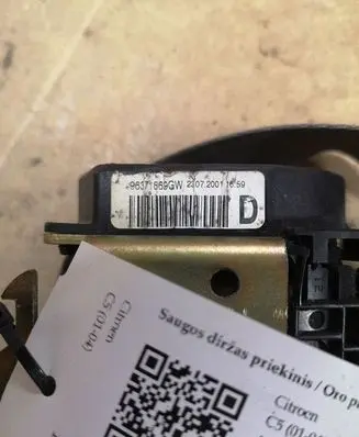Citroen C5 Front seatbelt 96371869GW 1293024