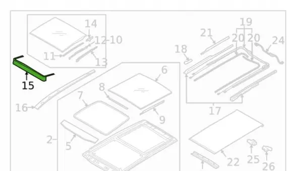AC 428 Sunroof glass 81641C5000