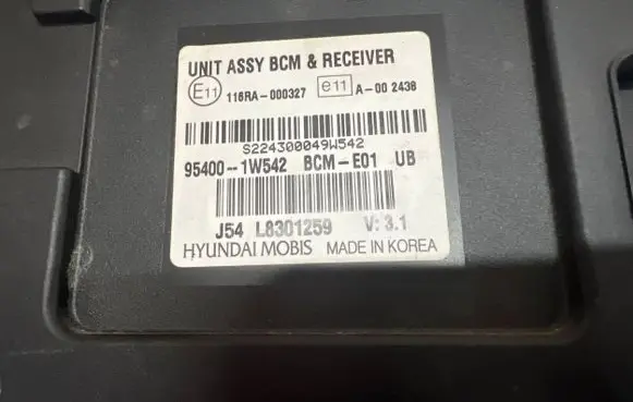 KIA Rio Other control units/modules 954001W542