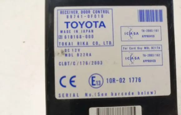 Toyota Corolla Verso E121 Door control unit/module 897410F010 61B168000 10R021776