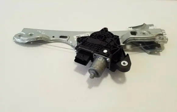 Rear door window regulator with motor