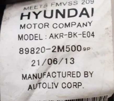 Hyundai Genesis Rear seatbelt 898202M500