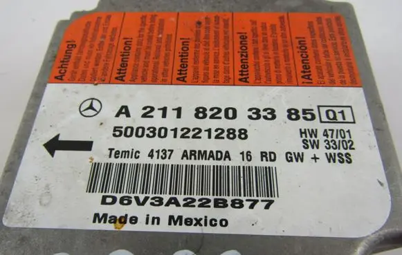 Mercedes-Benz E W211 Airbag control unit/module a2118203385