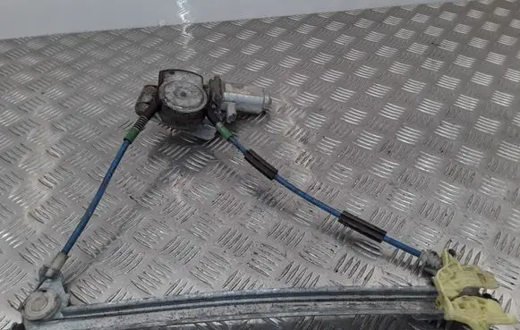 Rear door window regulator with motor