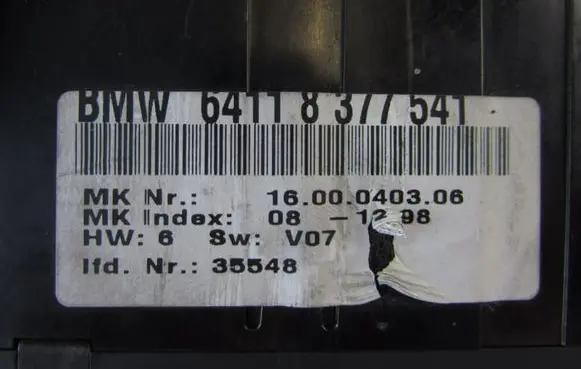 BMW 7 E38 Climate control unit 64118377541