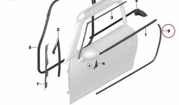 Front door rubber seal