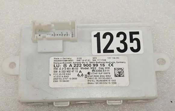 Mercedes-Benz S W222 Keyless system antenna A2229009915