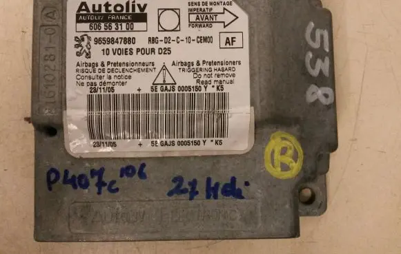 Peugeot 407 Airbag control unit/module 9659847880 606563100