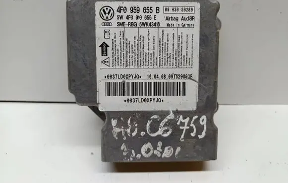 Audi A6 S6 C6 4F Airbag control unit/module 4F0959655B 4F0910655E 5WK43416