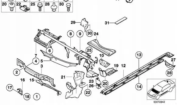 BMW 5 E39 Engine splash shield/under tray 51718201496