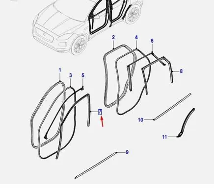 Jaguar E-Pace Front door window/glass frame J9C321596AF J9C17807 J9C3-21596-AF
