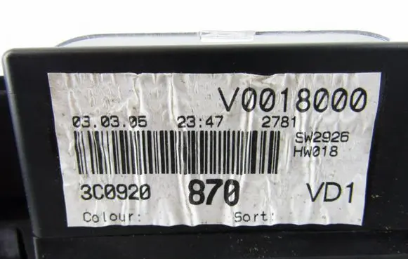 Volkswagen PASSAT B6 Speedometer (instrument cluster) 3C0920870