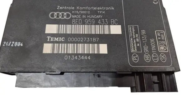 Audi A4 S4 B6 8E 8H Comfort/convenience module 8E0959433BC 01343444 00002731B7