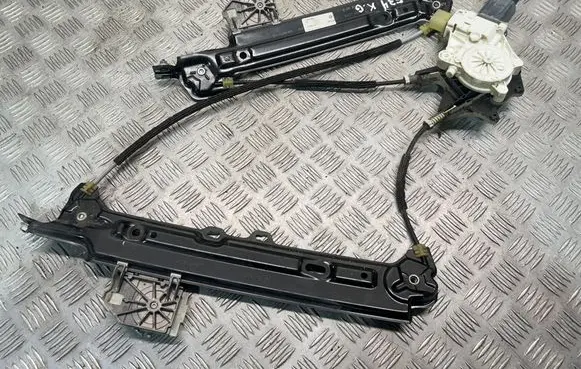 Rear door window regulator with motor