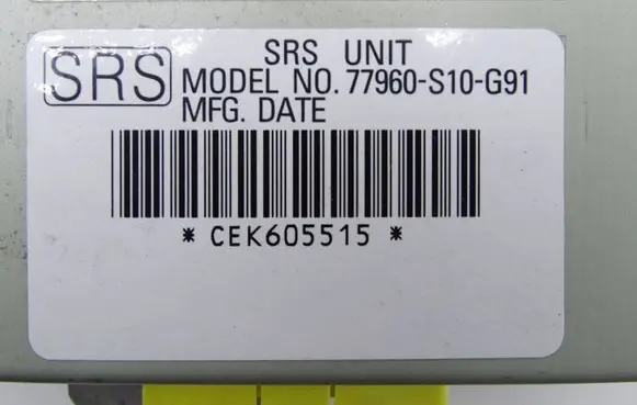 Honda CR-V Airbag control unit/module 77960-S10--G91