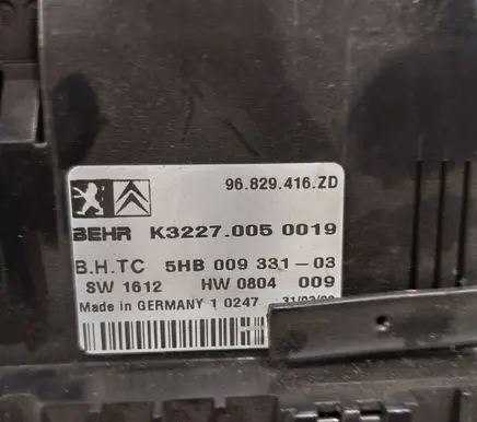 Citroen C5 Climate control unit 96829416ZD