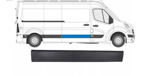 Renault Master III Sliding door trim (molding) 828200148R 8287600Q0B 93197640