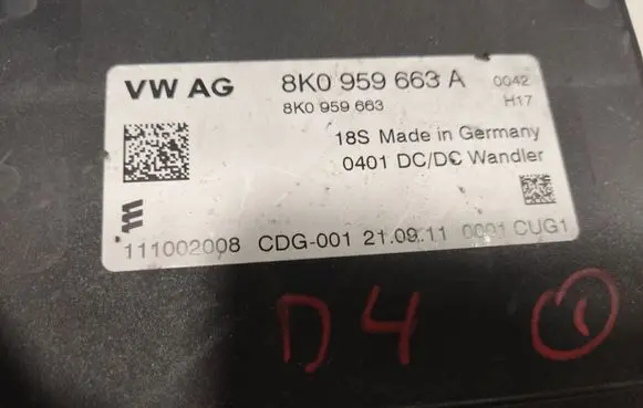 Audi A8 S8 D4 4H Power management control unit 8K0959663A