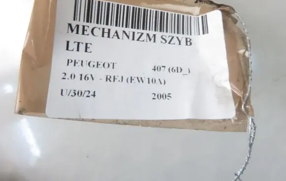 Peugeot 407 Rear door window regulator with motor 9644893780