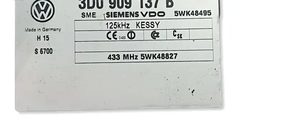Volkswagen Phaeton Other control units/modules 3D0909137B 5WK48495 5WK48827