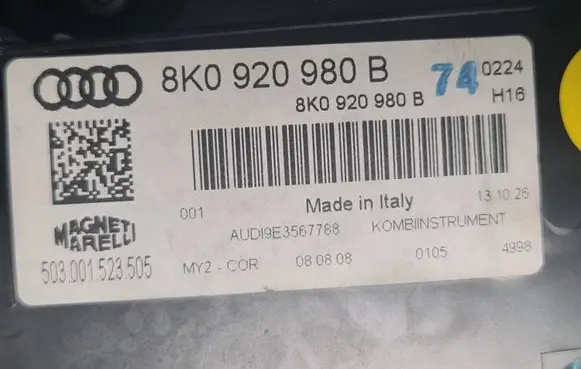 Audi A4 S4 B8 8K Speedometer (instrument cluster) 8K0920980B 503001523505