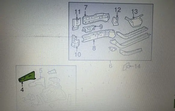 Toyota RAV 4 (XA50) Fender mounting bracket 5370742010
