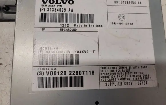 Volvo V40 Sound amplifier 31384099 31384104AA