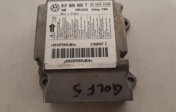 Volkswagen Golf V Airbag control unit/module 1K0909605T 5WK43412 0038PD0HLMUA
