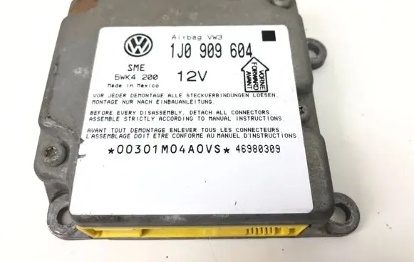 Volkswagen PASSAT B5 Airbag control unit/module 1J0909604