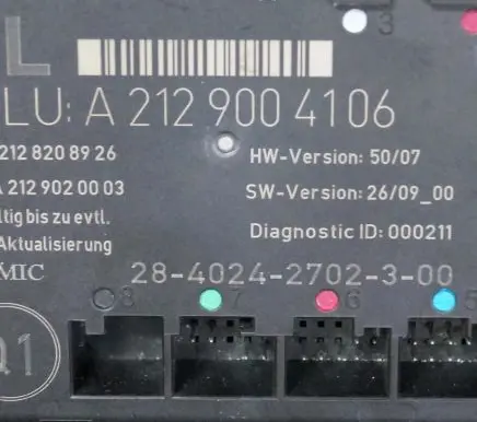 Mercedes-Benz C W204 Door control unit/module A2129004106