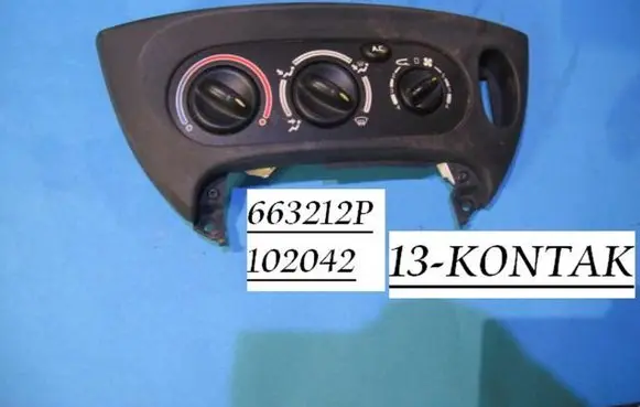Renault Scenic I Climate control unit 663212P 102042