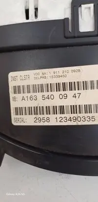 Mercedes-Benz ML W163 Speedometer (instrument cluster) A1635400947 123490335