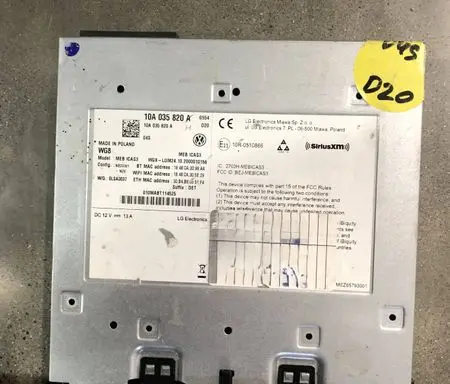 Volkswagen ID.3 GPS navigation control unit/module 10A035820A
