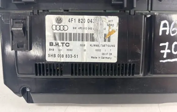 Audi A6 S6 C6 4F Climate control unit 4F1820043 4F0910043A 5HB00883351