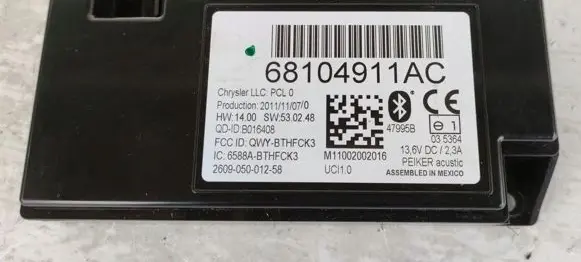 Jeep Compass Bluetooth control unit module 68104911AC