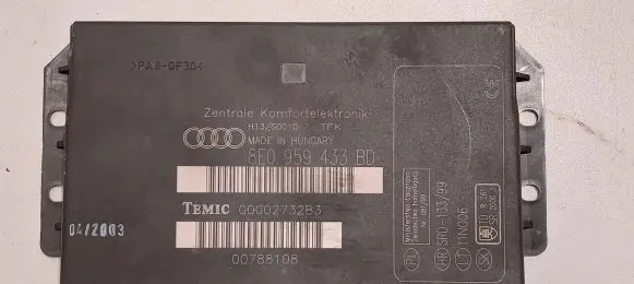 Audi A4 S4 B6 8E 8H Comfort/convenience module 8E0959433BD 00002732B3 00788108