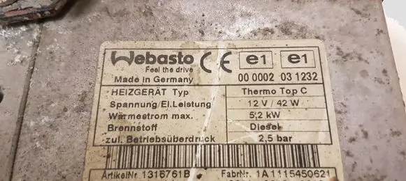 Peugeot 3008 I Auxiliary pre-heater (Webasto) 000002031232 66724C 1300735B