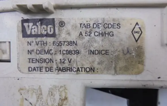 Renault Megane I Air conditioning/heating control unit 655738N
