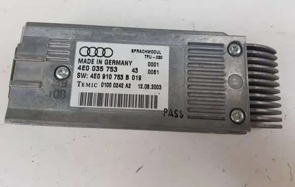 Audi A8 S8 D3 4E Voice control module 4E0035753 4E0910753B