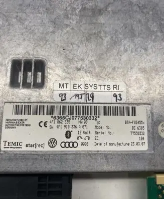 Audi A6 S6 C6 4F Bluetooth control unit module
