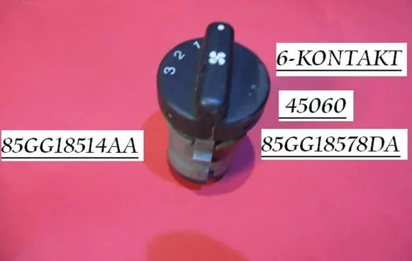 Ford Courier Interior fan control switch 85GG18578DA 85GG18514AA