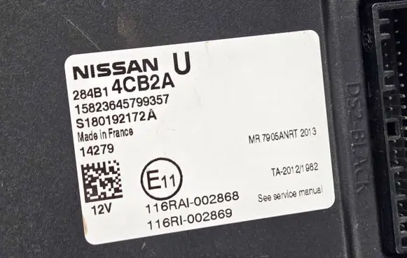 Nissan Qashqai Comfort/convenience module 284B14CB2A 15823645799357 S180192172A