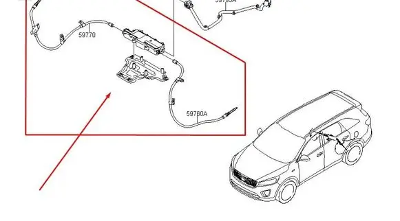 KIA Sorento Handbrake/parking brake lever assembly 59700C5610