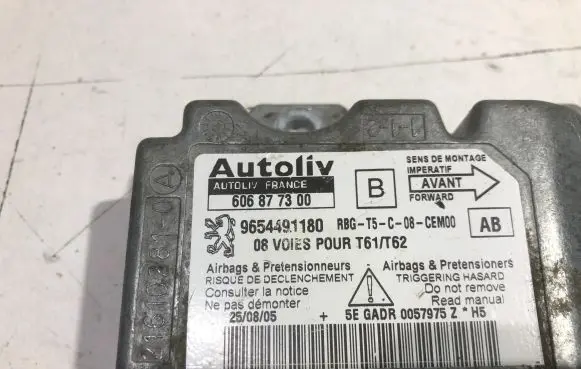 Peugeot 307 Airbag control unit/module 9654491180 606877380