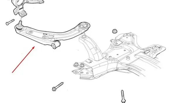 Fiat Panda III Front control arm 51957400