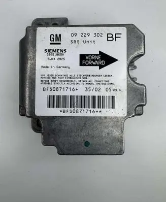 Opel Zafira A Airbag control unit/module 09229302 BFS0871716 330518650