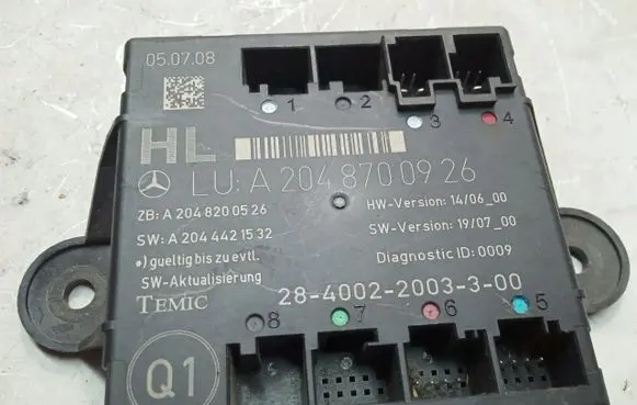 Mercedes-Benz C W204 Door control unit/module A2048700926
