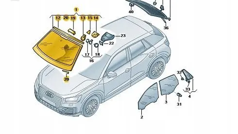 Audi Q2 - Front windscreen/windshield window 81A845099R